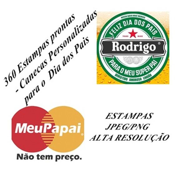360 Estampas prontas - Canecas Personalizadas para o Dia dos Pais